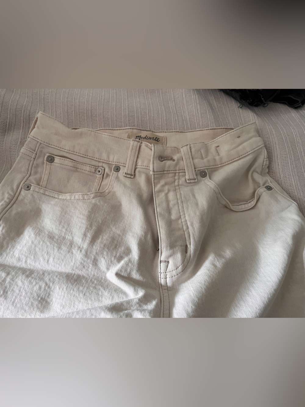 Madewell 90s Straight Leg Denim Cream/white